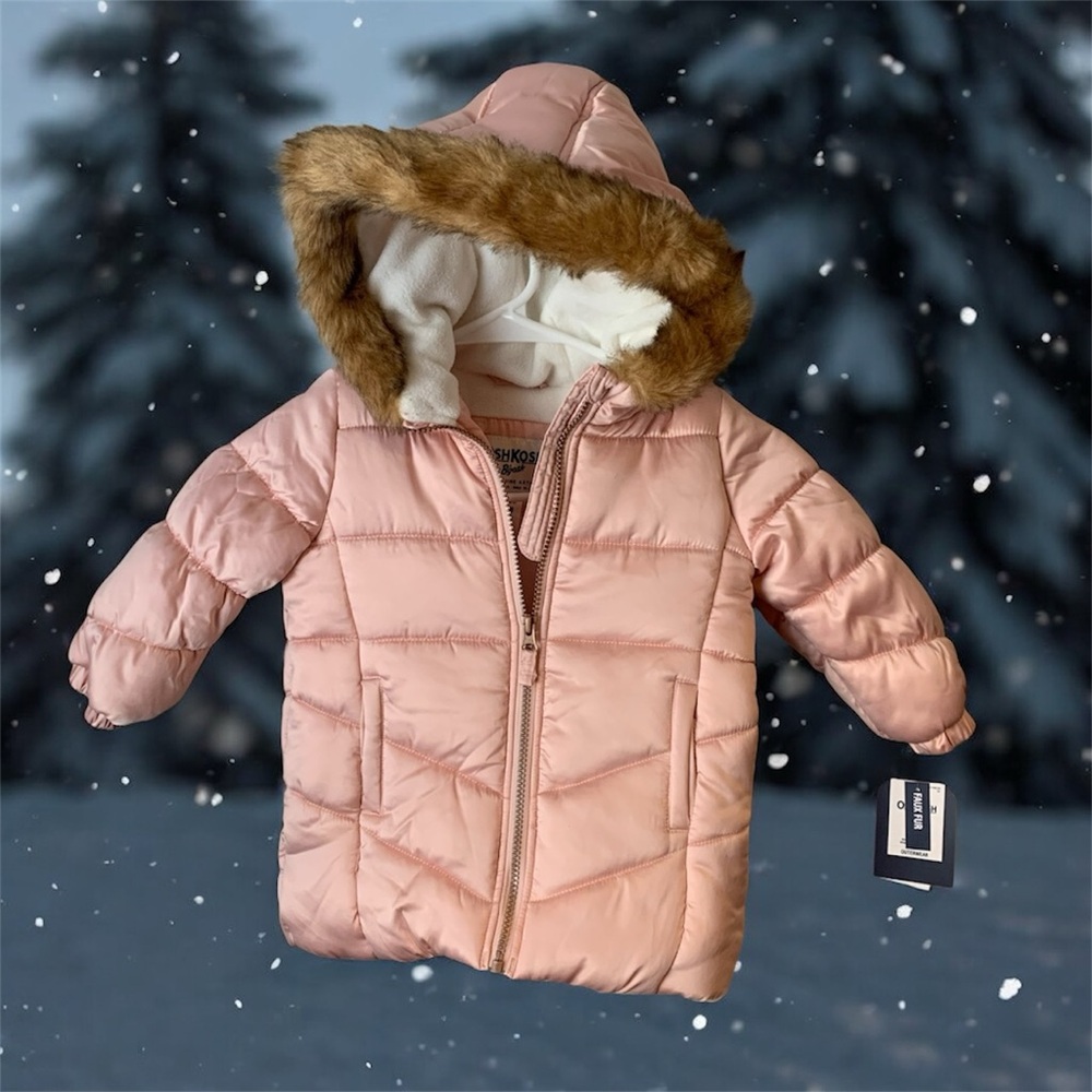 NWT Osh Kosh B’Gosh Girls 24 Months Pink Hoodie Coat